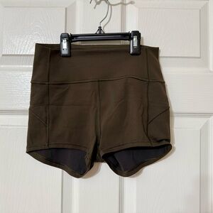 Lululemon Athletica Green Shorts High-Waisted Performance